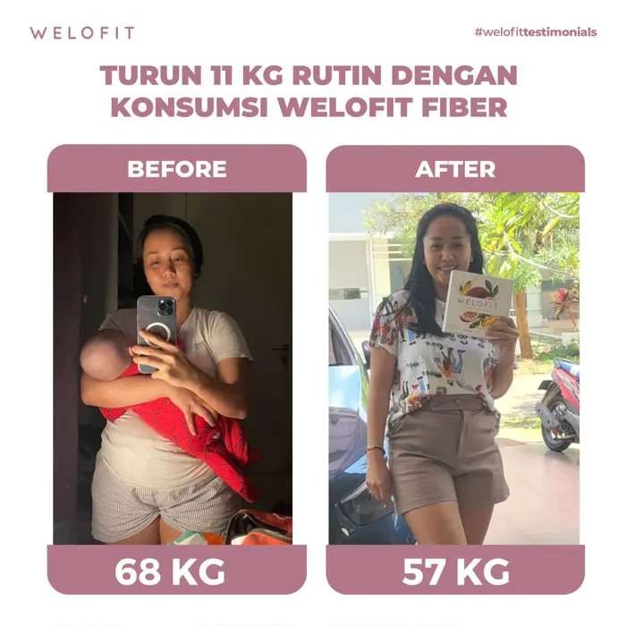 Pelanggan Welofit memegang kemasan produk